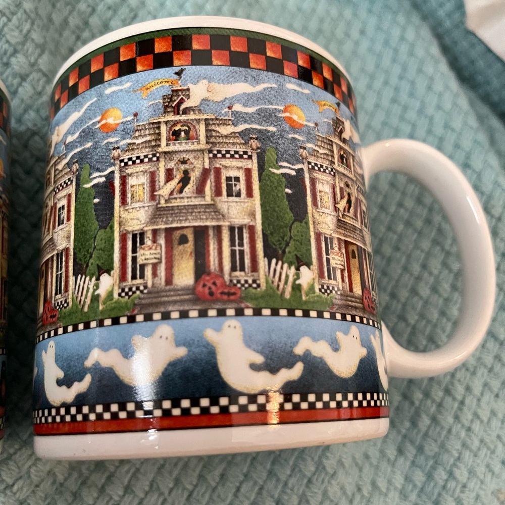 Sakura Haunted House Coffee Cup Mug Debbie Mumm Ghost